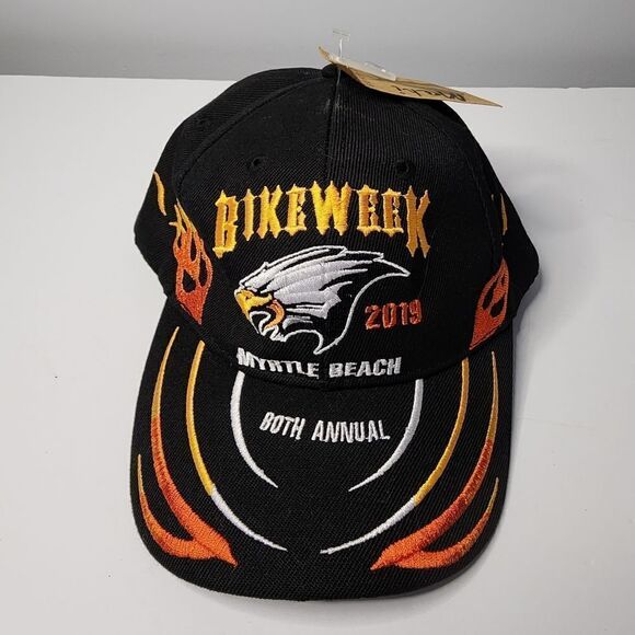 Myrtle Beach 80th Annual Bike Week 2019 Adjustable Black Baseball Hat Cap New - Picture 1 of 5